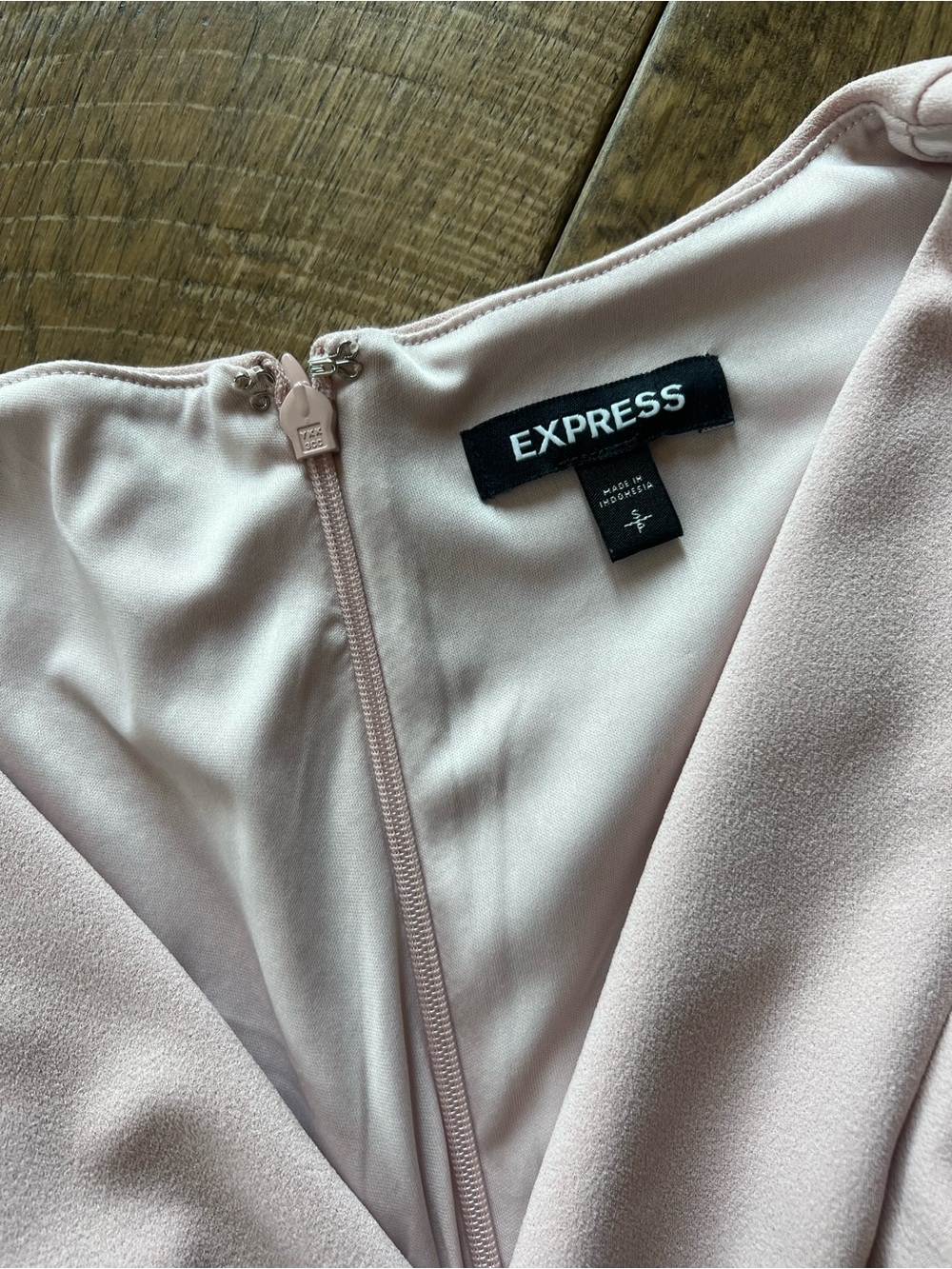 Express Light Pink Ruffle V-Neck Mini Dress - Picture 3 of 5